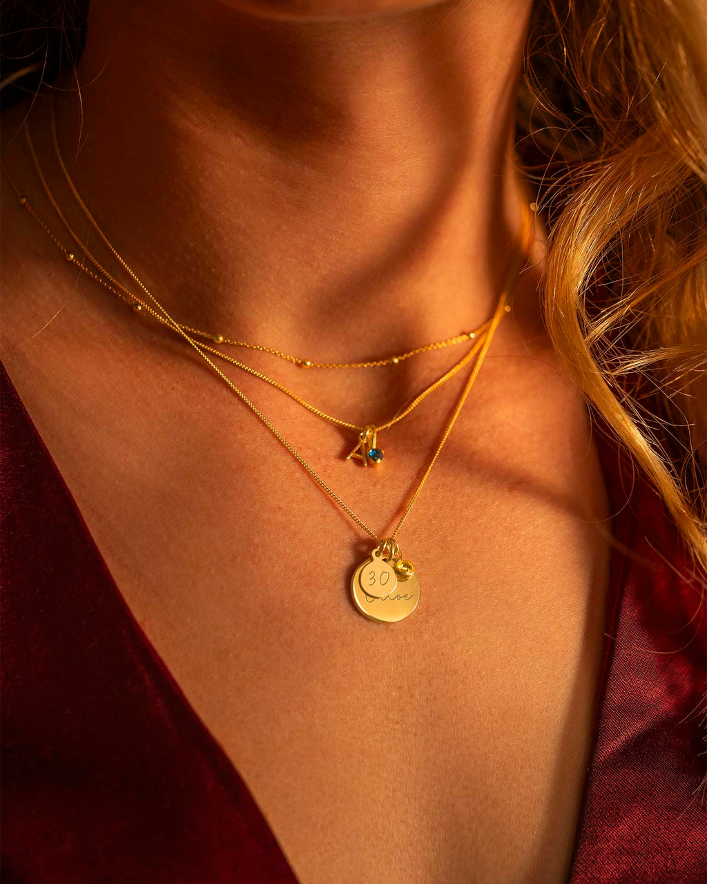 Silver Personalised Birthday Disc Name Necklace