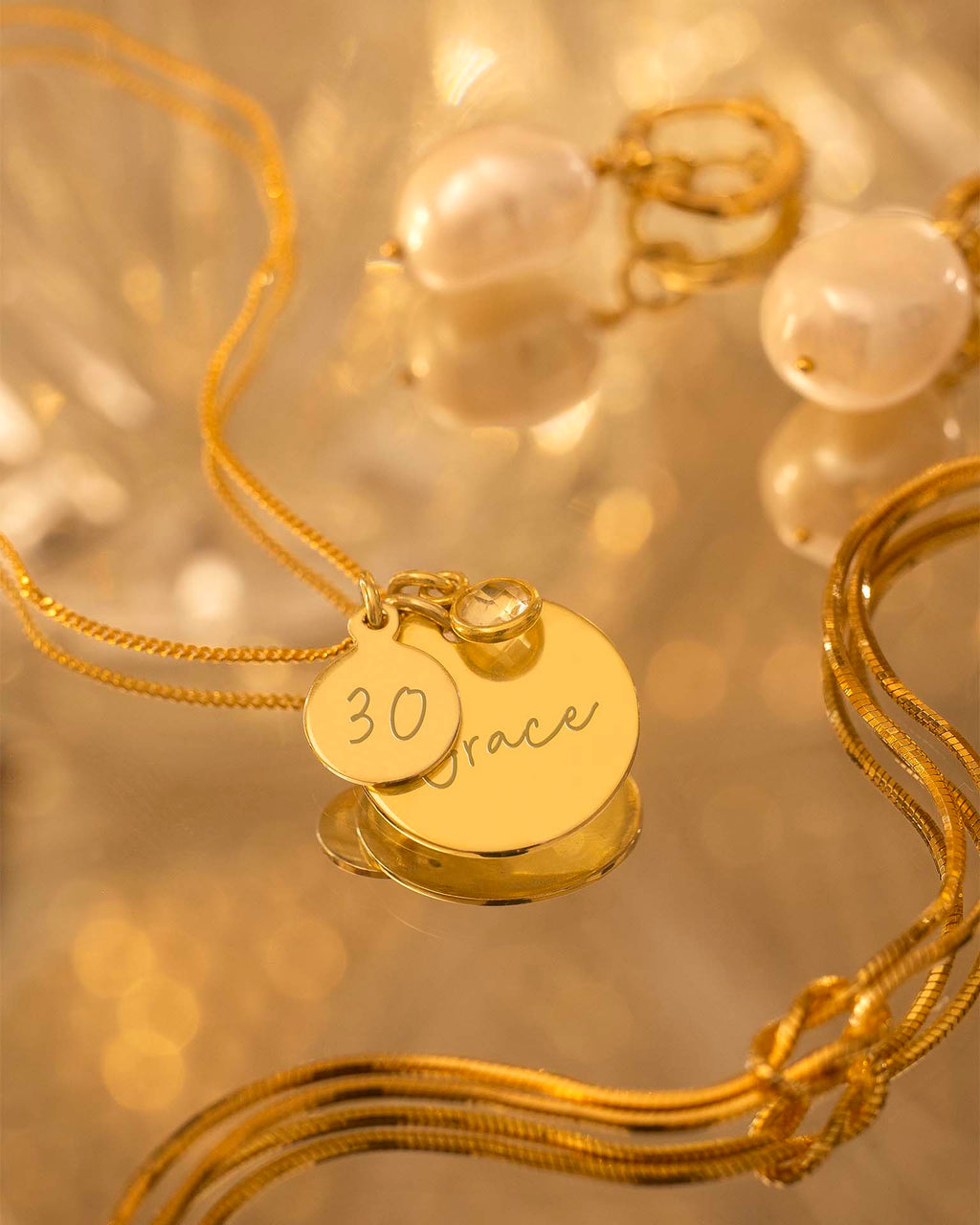 Silver Personalised Birthday Disc Name Necklace