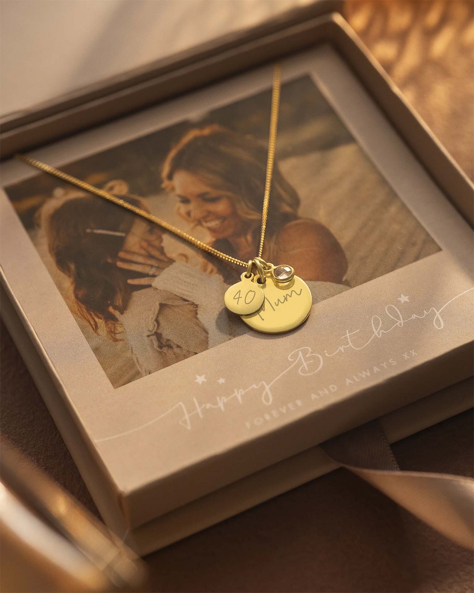 Silver Personalised Birthday Disc Name Necklace