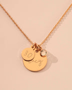 Rose Gold Personalised Birthday Disc Name Necklace