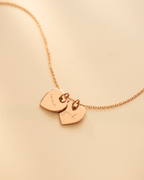 Rose Gold Personalised Double Heart Name Necklace