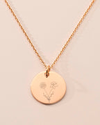 Rose Gold Birth Flower Bouquet Personalised Necklace