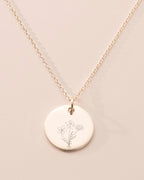 Silver Birth Flower Bouquet Personalised Necklace