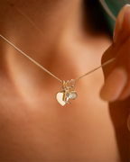 Gold Heart, Mini Letter and Birthstone Personalised Necklace