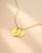 Gold Initial Disc Personalised Name Necklace