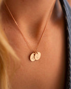 Rose Gold Initial Disc Personalised Name Necklace