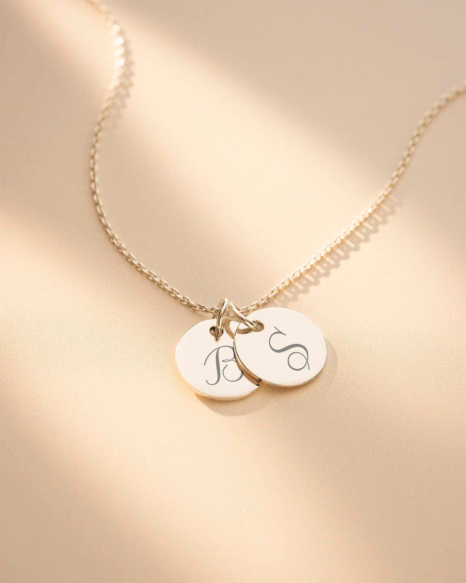 Silver Initial Disc Personalised Name Necklace