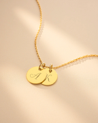 Gold Initial Disc Personalised Name Necklace