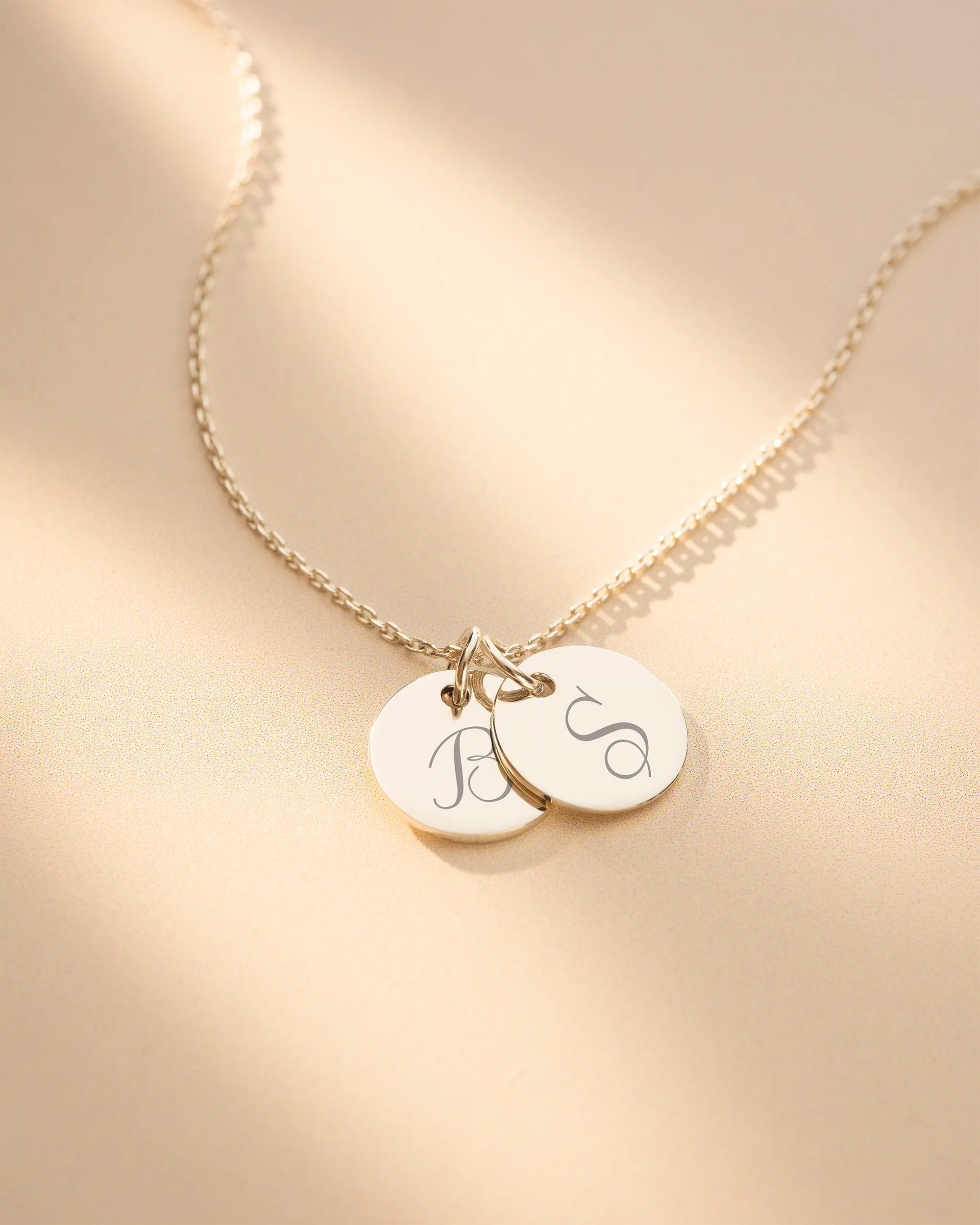 Silver Initial Disc Personalised Name Necklace