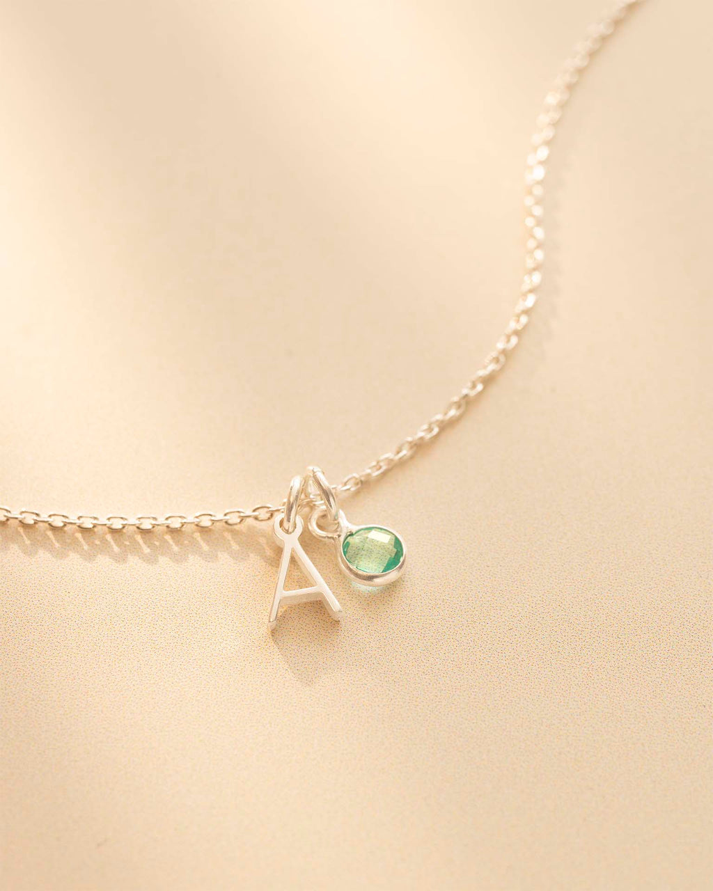 Silver Letter Birthstone Personalised Necklace – Bloom Boutique