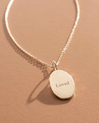Gold Oval Birth Flower Personalised Necklace