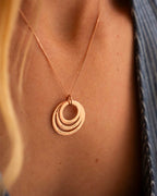 Rose Gold Triple Eternal Ring Pendant Personalised Necklace