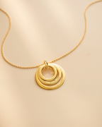 Gold Triple Eternal Ring Pendant Personalised Necklace