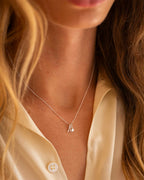 Gold Mini Letter and Birthstone Pendant Personalised Necklace