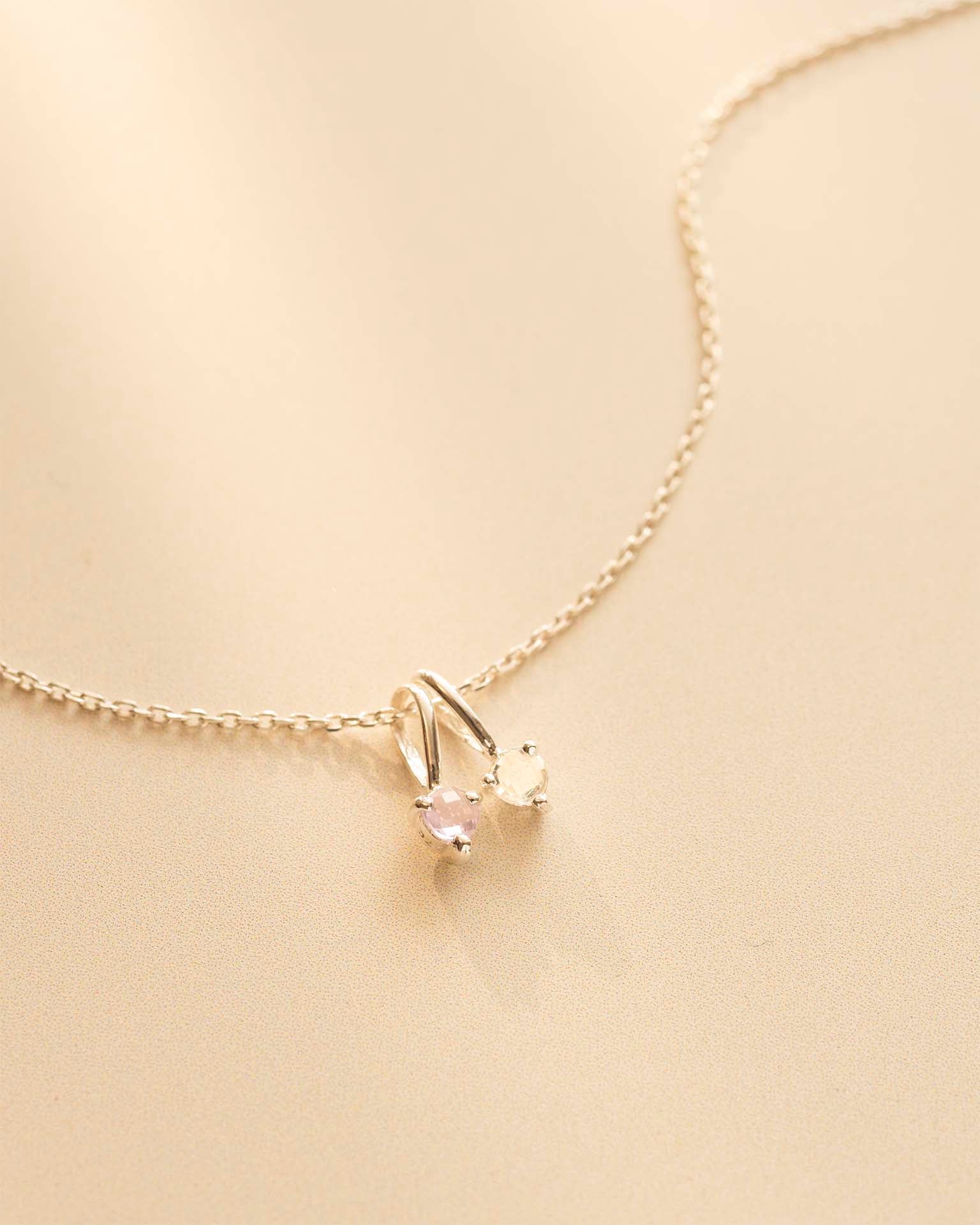 Silver Family Birthstone Pendant Personalised Necklace