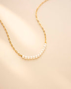 Gold Anja Personalised Pearl Necklace