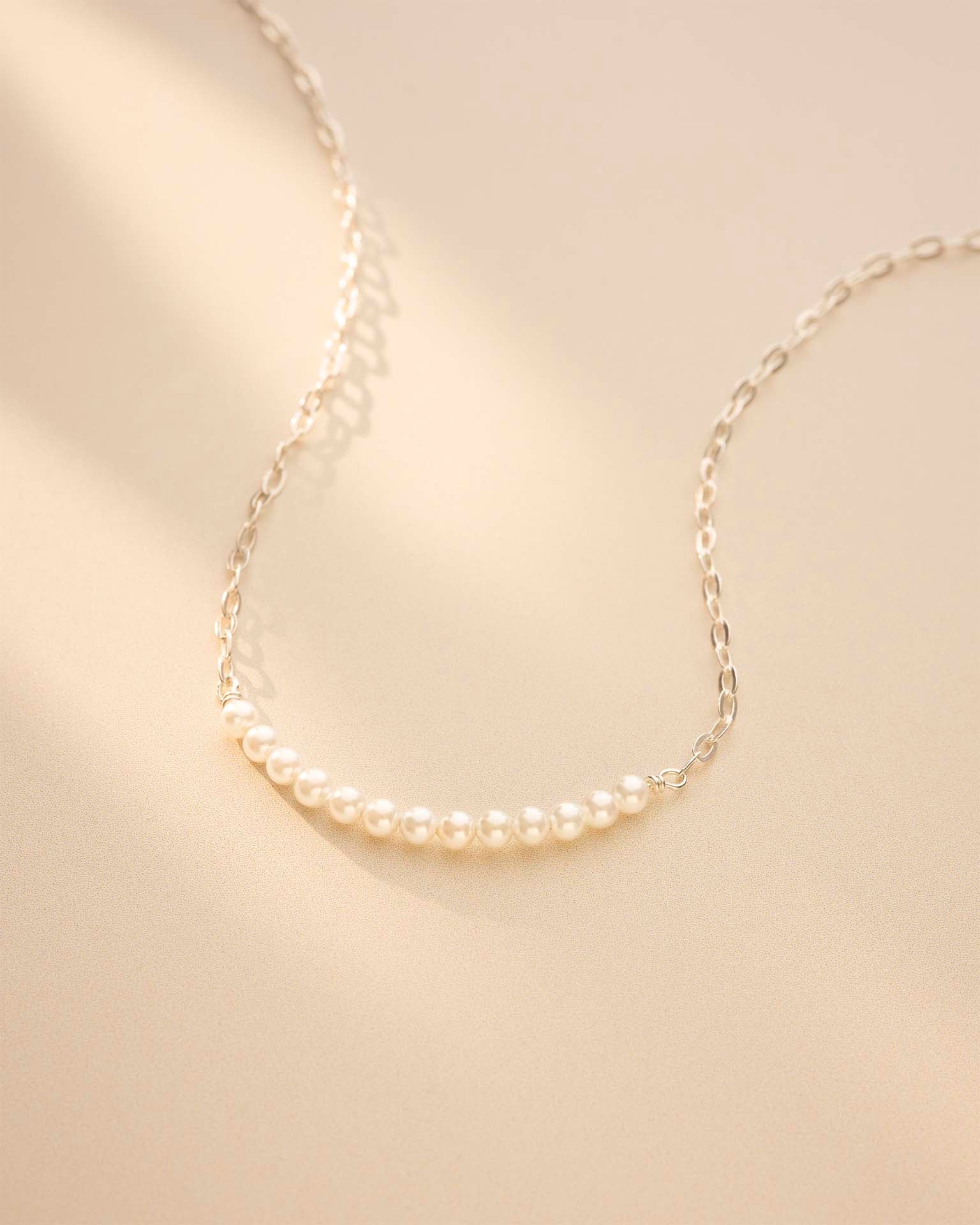 Silver Anja Personalised Pearl Necklace