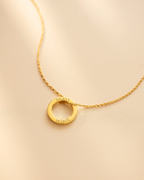 Gold Family Eternal Ring Pendant Personalised Name Necklace