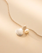 Silver Seashell and Pearl Personalised Necklace