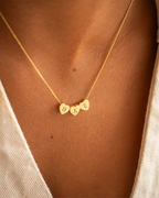 Gold Family Mini Hearts Personalised Initial Necklace