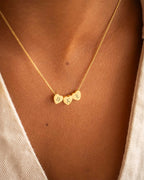 Gold Family Mini Hearts Personalised Initial Necklace