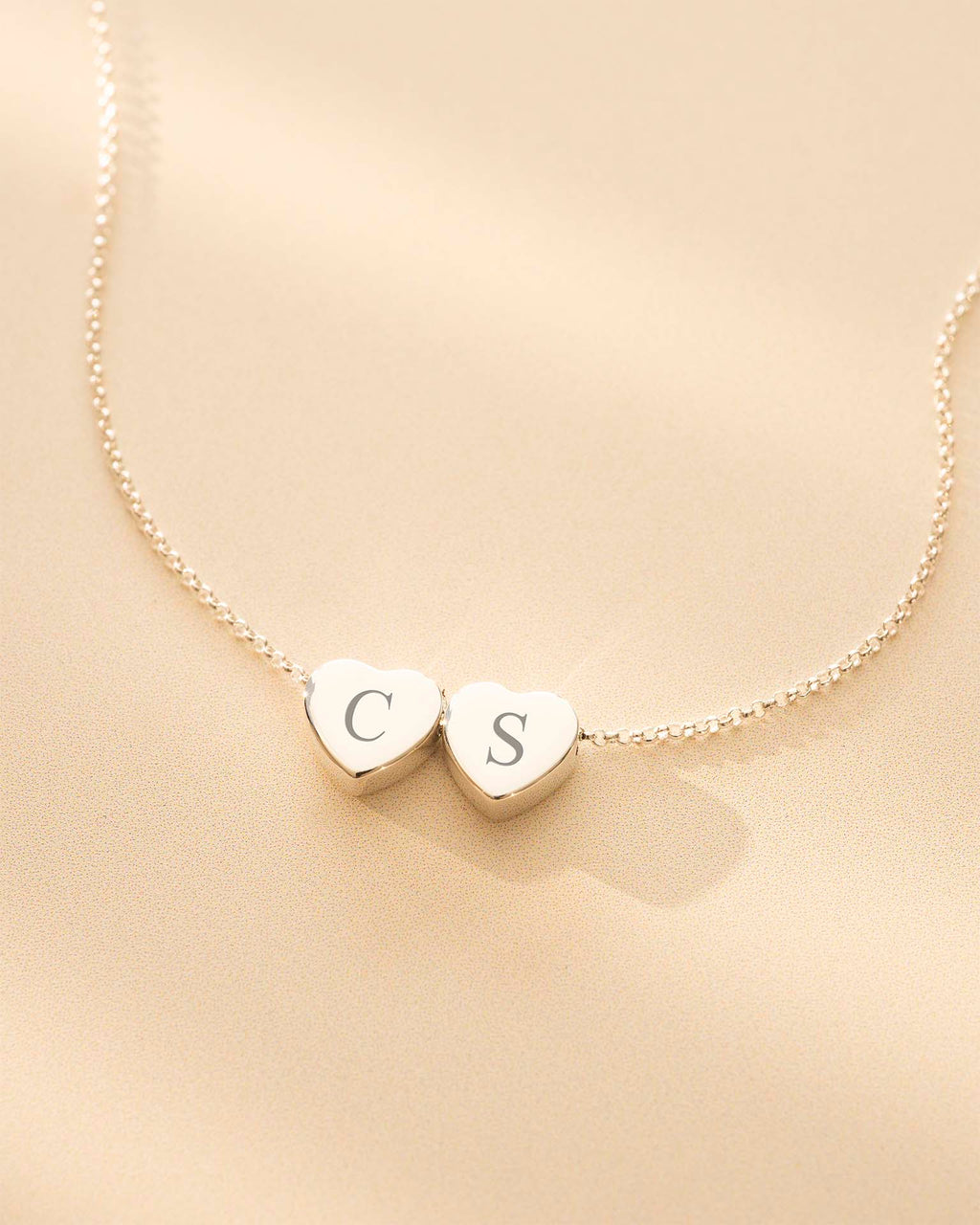 Gold Family Mini Hearts Personalised Initial Necklace
