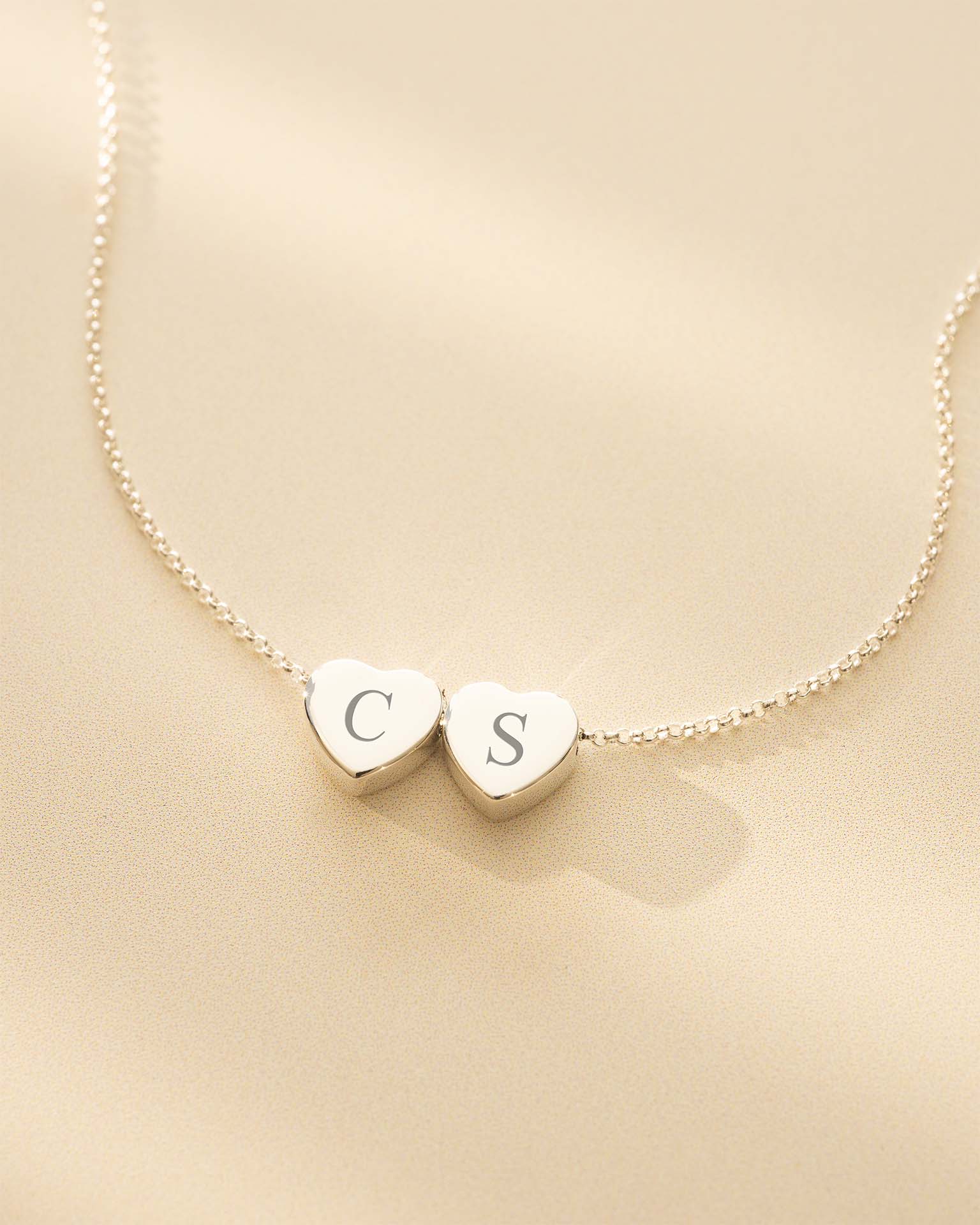 Gold Family Mini Hearts Personalised Initial Necklace