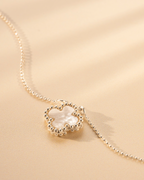 Silver Mother of Pearl Clover Necklace