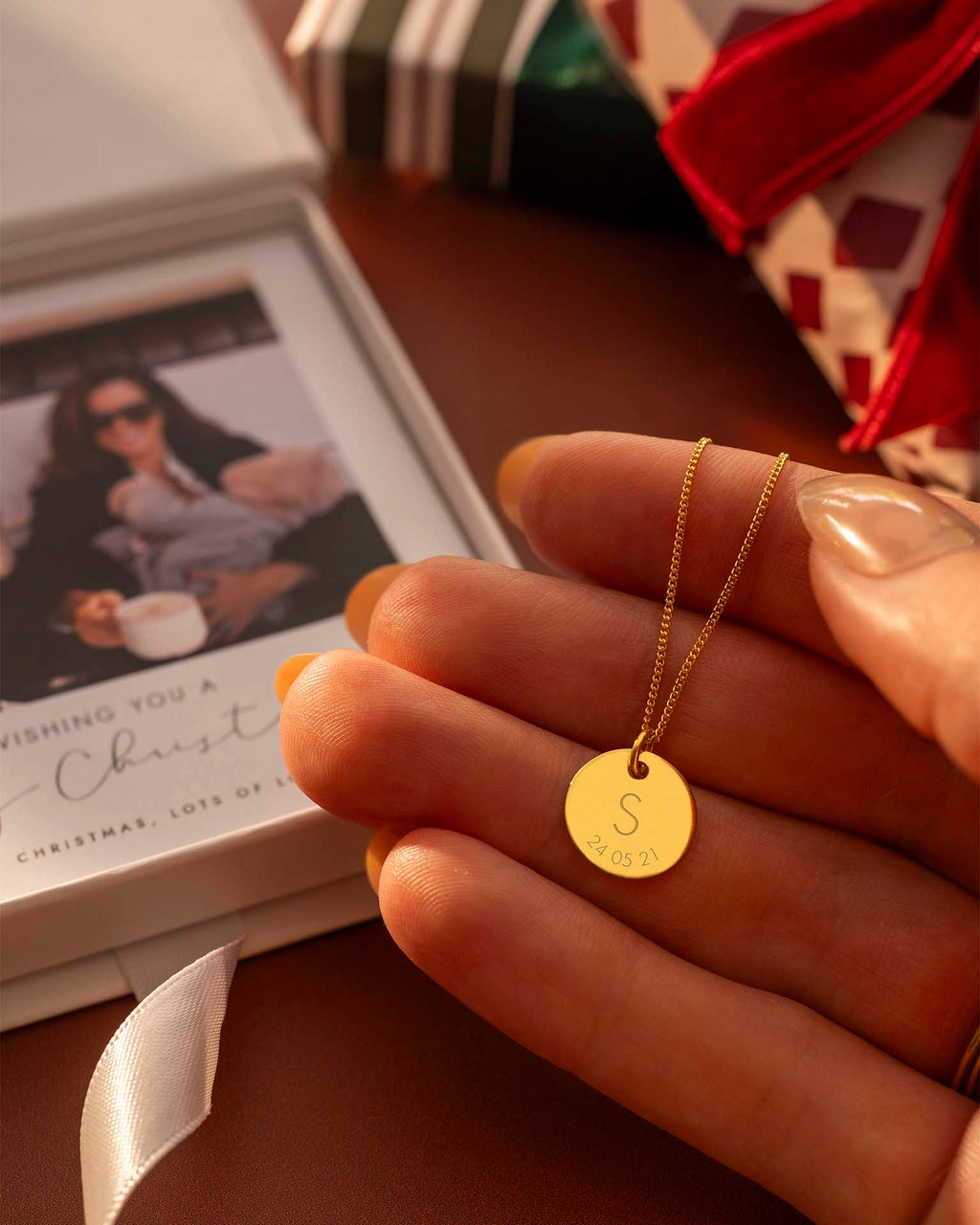 Silver Initial And Date Personalised Necklace