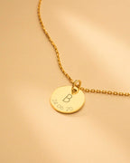 Gold Initial And Date Personalised Necklace