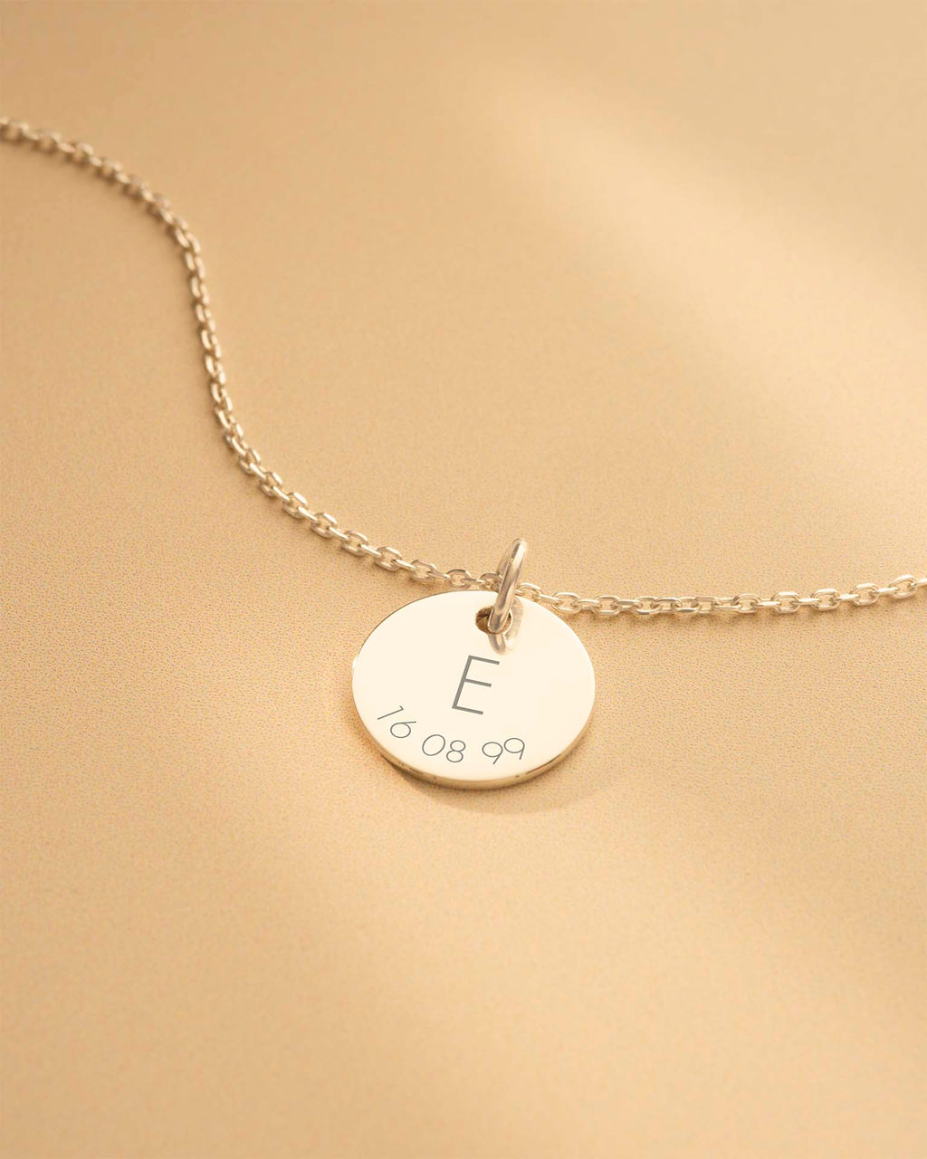 Silver Initial And Date Personalised Necklace