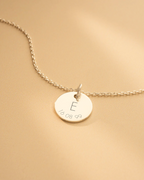Silver Initial And Date Personalised Necklace