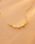 Gold Family Birth Flower Necklace