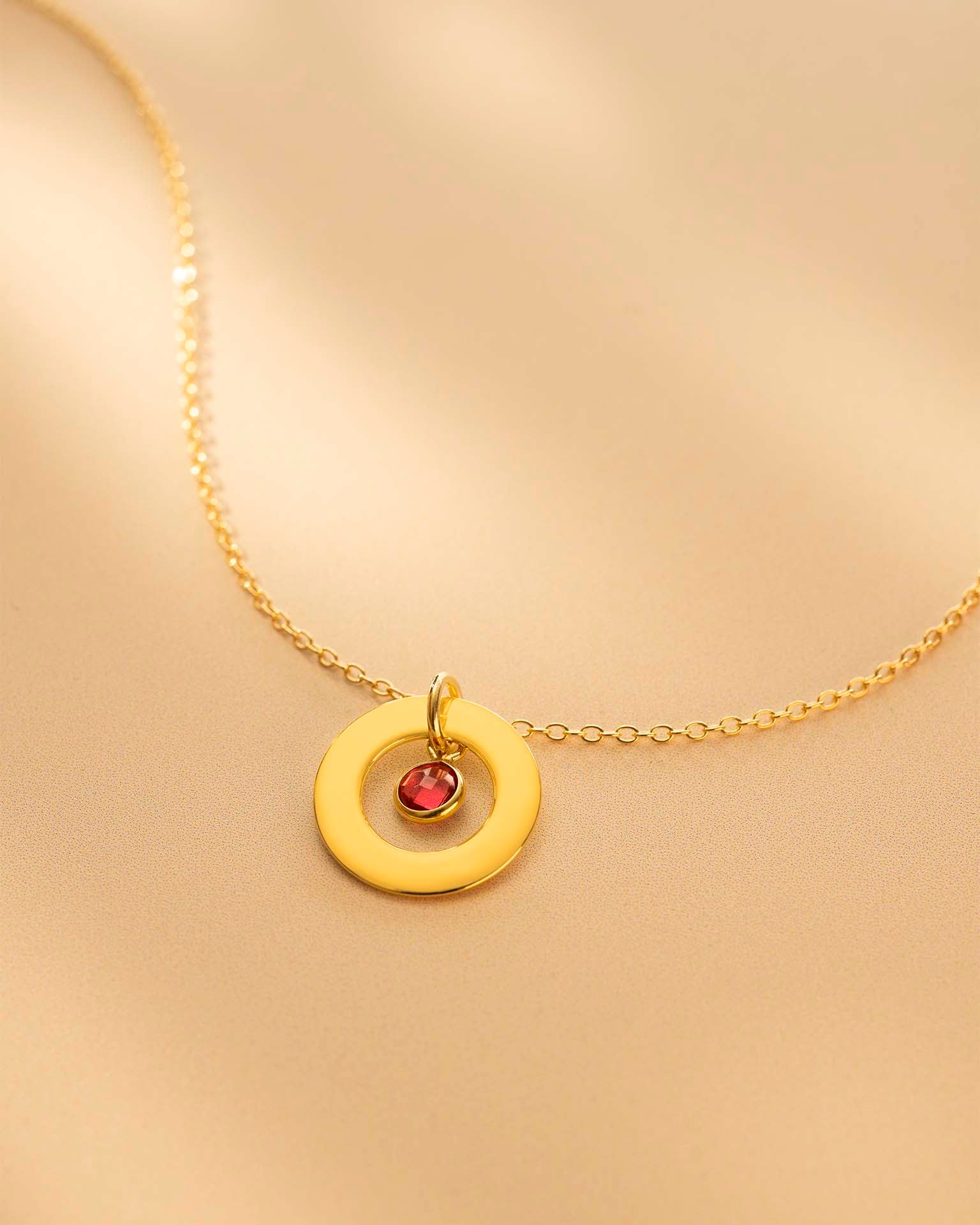 Gold Eternal Ring and Birthstone Personalised Necklace