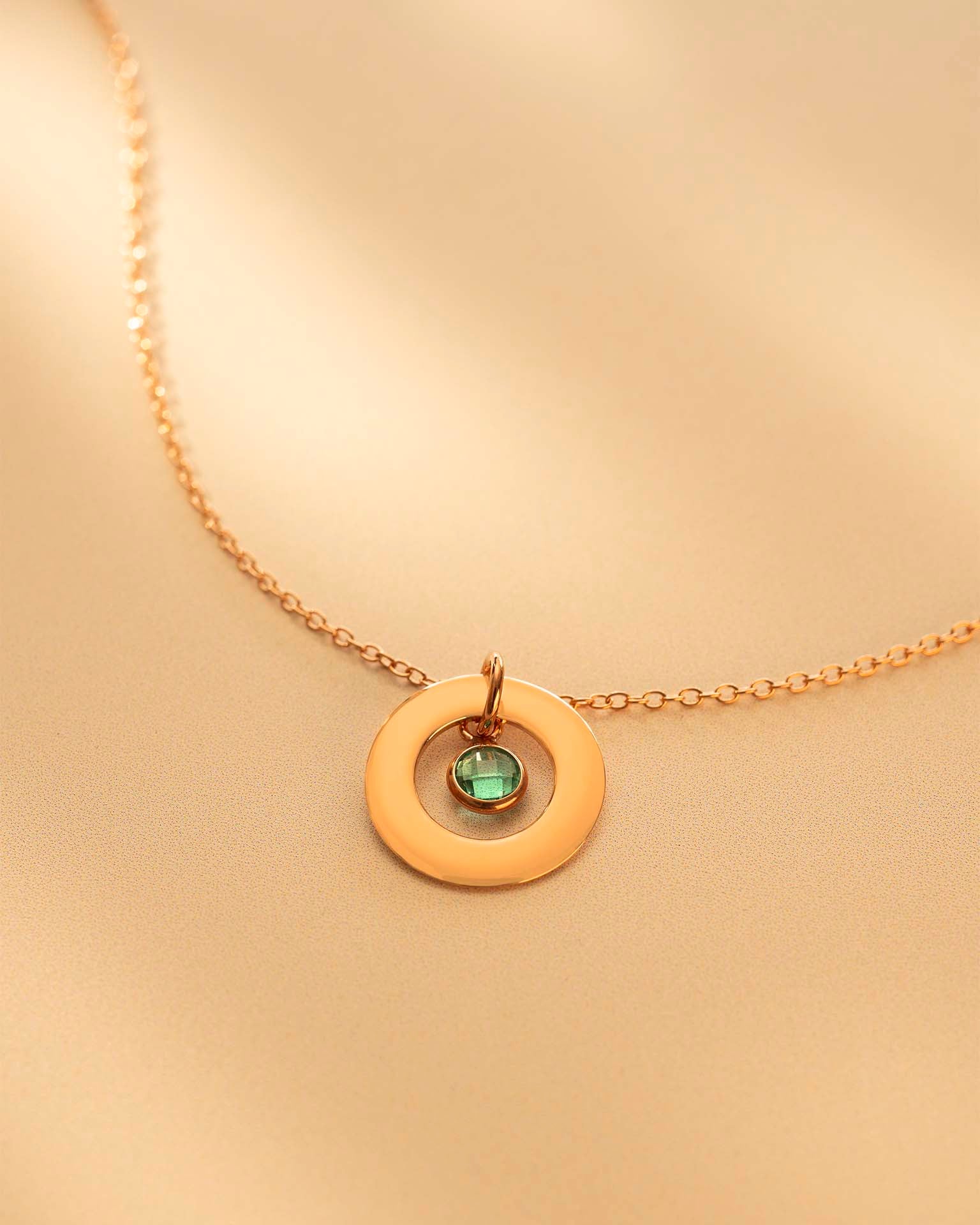 Rose Gold Eternal Ring and Birthstone Personalised Necklace