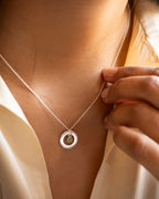 Silver Eternal Ring and Birthstone Personalised Necklace