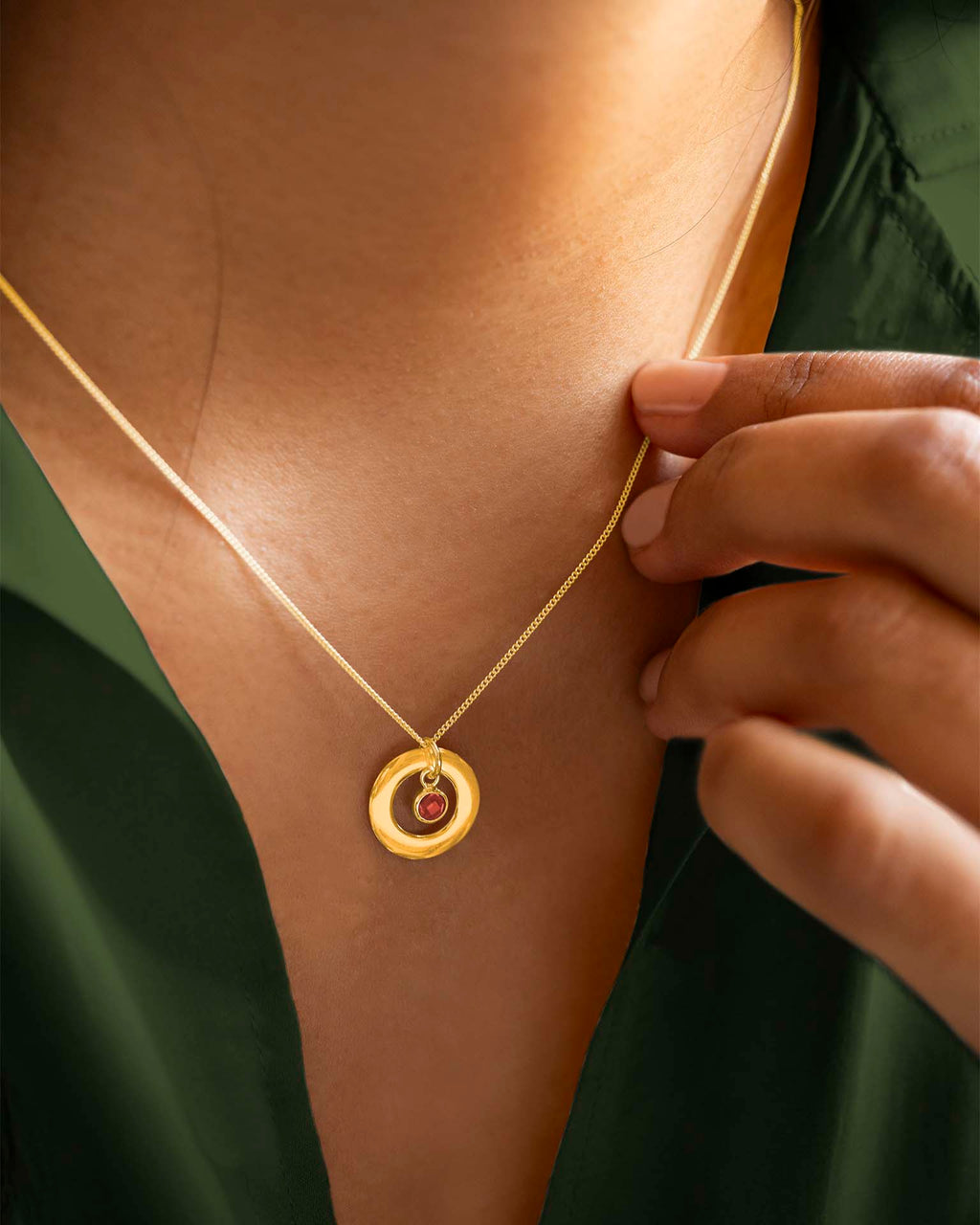 Gold Eternal Ring and Birthstone Personalised Necklace