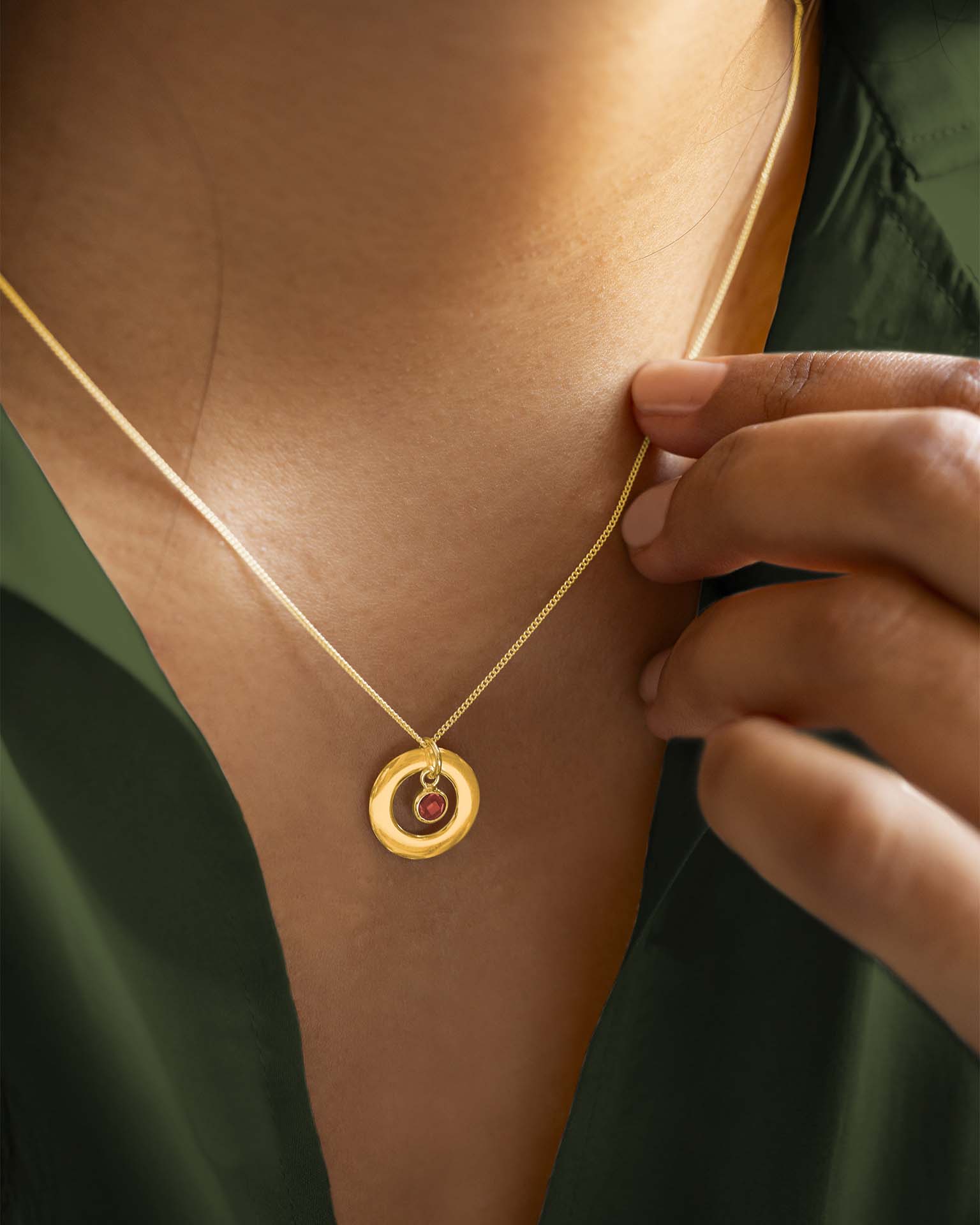 Gold Eternal Ring and Birthstone Personalised Necklace