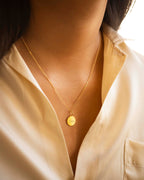 Gold Sia Disc Personalised Name Necklace