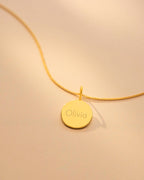Gold Sia Disc Personalised Name Necklace