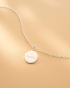 Silver Sia Disc Personalised Name Necklace