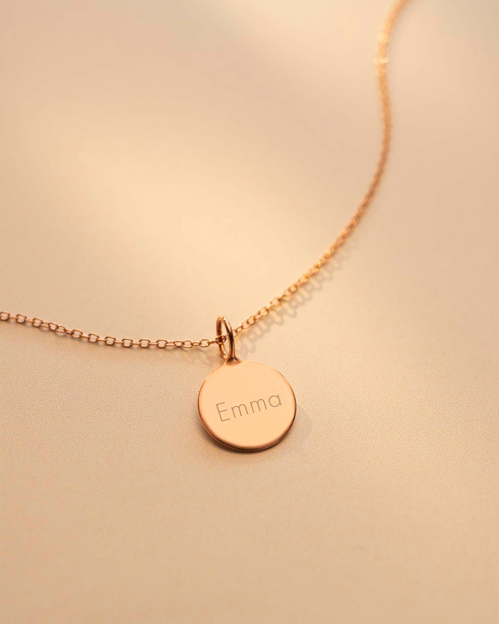 Rose Gold Sia Disc Personalised Name Necklace