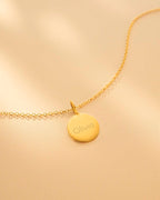 Gold Sia Disc Personalised Name Necklace