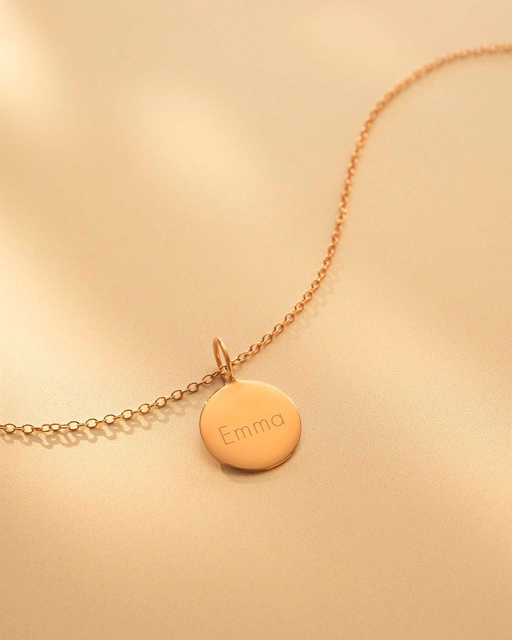 Rose Gold Sia Disc Personalised Name Necklace