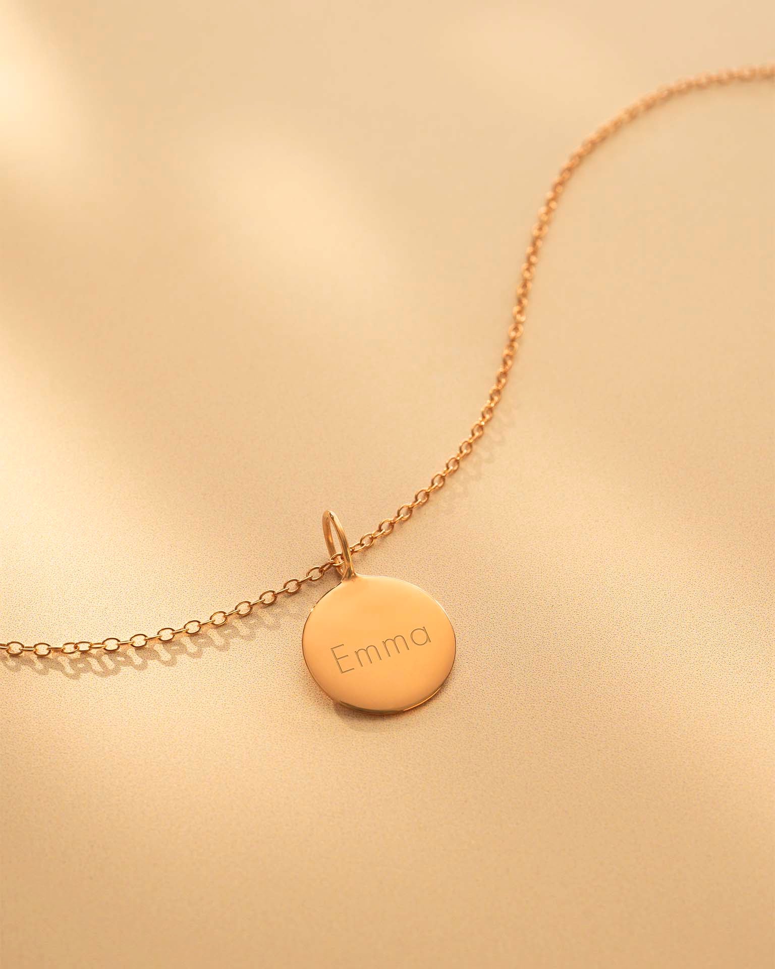Rose Gold Sia Disc Personalised Name Necklace