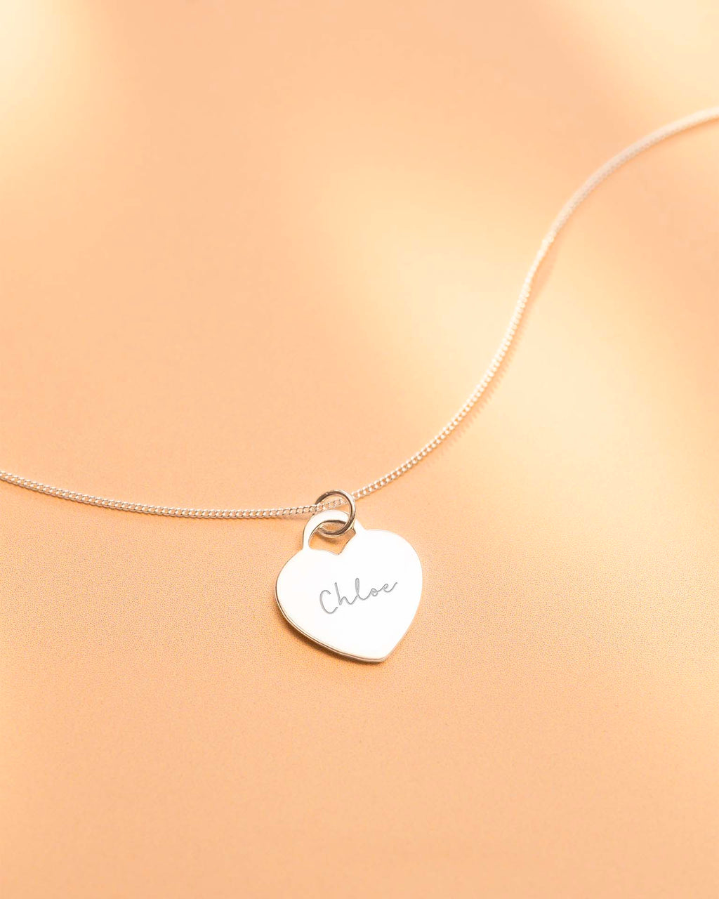 Silver Heart Pendant Personalised Necklace