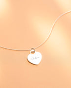 Silver Heart Pendant Personalised Necklace