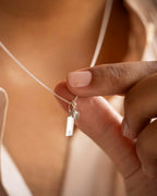 Silver Sia Bar and Birthstone Personalised Necklace