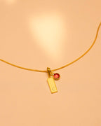 Gold Sia Bar and Birthstone Personalised Necklace