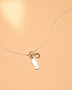 Silver Sia Bar and Birthstone Personalised Necklace